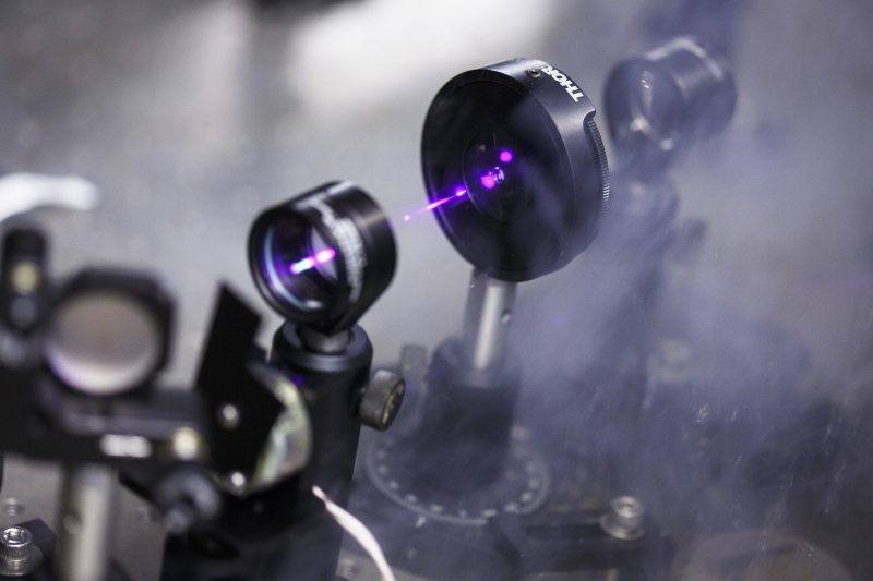 A laser in Dr. Anton Malko's lab - School of Natural Sciences and Mathematics