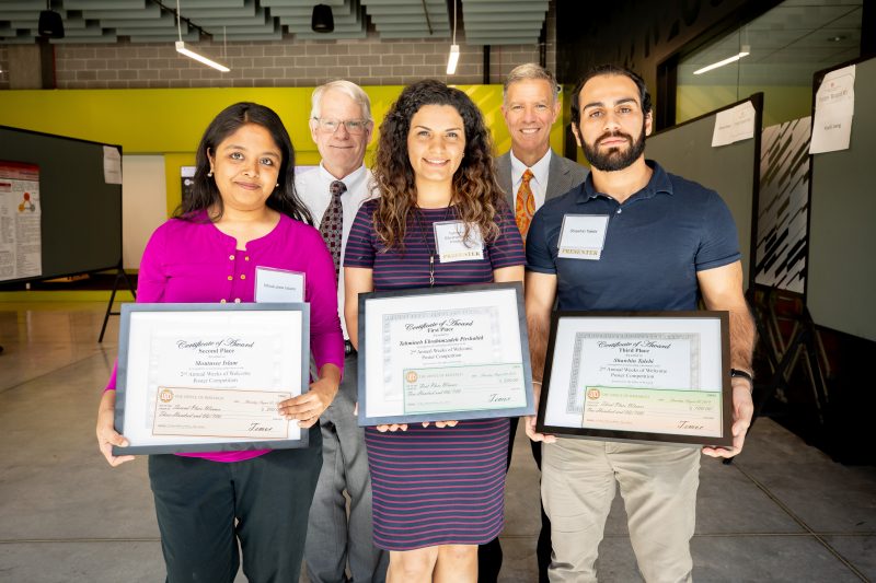 Fall 2019 Office of Research and Innovation Poster Contest First, Second, and Third place student winners.